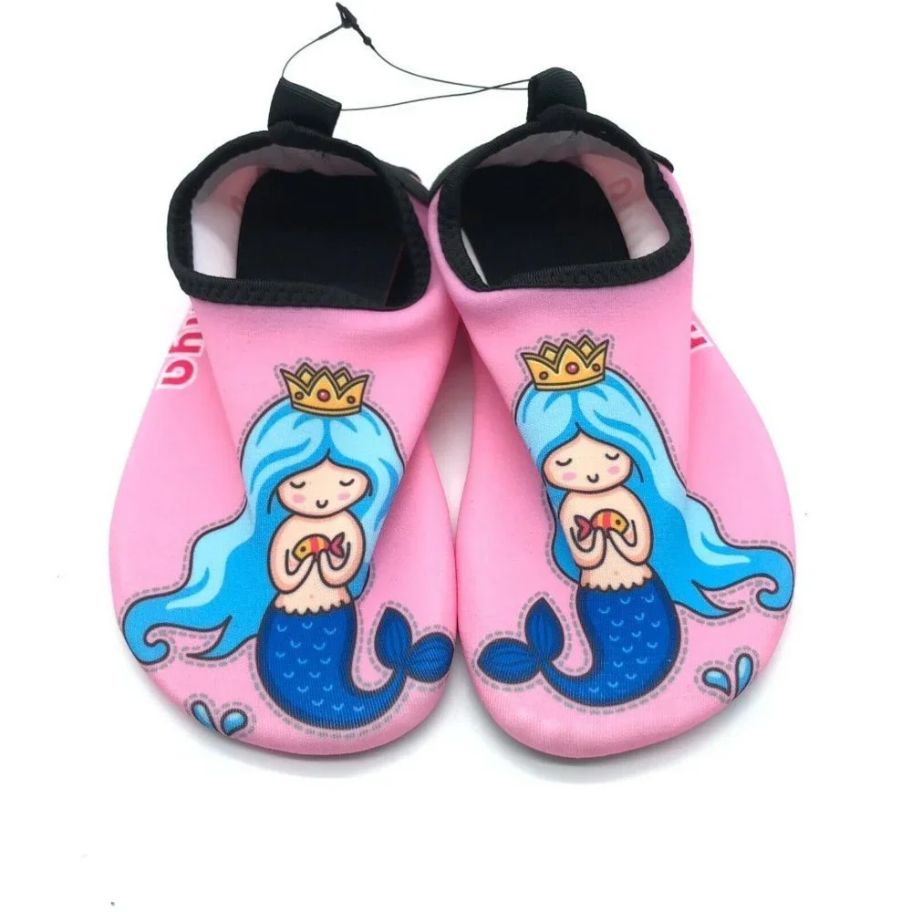 Adorllya Girls Water Shoes Slip On Fabric Mermaid Pink 30/31 US 11/11.5